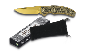 Couteau pliant Albainox 18070 doré décoré laser