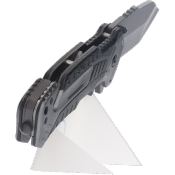 Couteau pliant K25 automatique gris 18100-A lame 8.5 cm