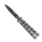 Couteau papillon Albainox 02278 RAINBLACK SKULL lame 10.2 cm