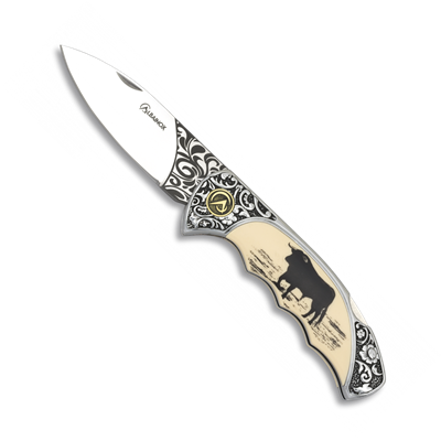 Couteau pliant décor TAUREAU 18009 lame 8,3 cm