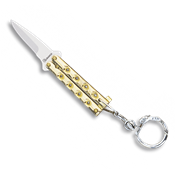 Porte-clés couteau papillon Albainox 02056-D doré lame 4 cm