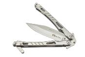 Couteau papillon Maxknives P35S silver lame 8 cm