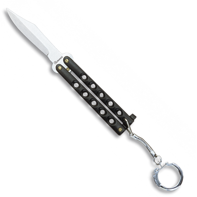 Porte-clés couteau papillon Albainox 02055-N noir lame 6 cm