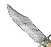 Couteau de chasse lame damas 18 cm manche en os