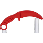 Couteau entrainement KARAMBIT K25 rouge 32335 lame 10.6 cm