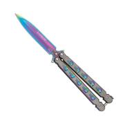 Couteau papillon Albainox 02277 RAINBOW tête de mort lame 10.4 cm