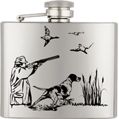 Flasque à alcool acier inox Barbaric 110 ml décor chasseur