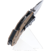 Couteau pliant automatique tactique K25 G10 Coyote 18318 Clip Lame 8.7 cm