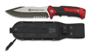 Couteau tactique K25 rouge/noir 32268 lame 14 cm