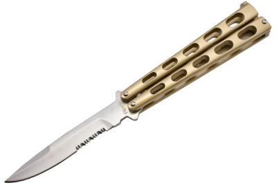 Couteau papillon Max Knives P32SC couleur champagne lame 10 cm