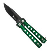 Mini couteau papillon Albainox 02235 vert lame 5.3 cm