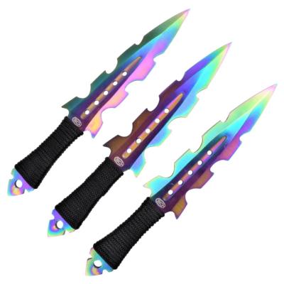 Set de 3 couteaux à lancer finition Rainbow CW-713-2