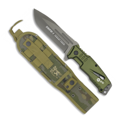 Couteau tactique K25 DROW-I 32173 vert lame 14 cm