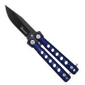 Mini couteau papillon Albainox 02234 bleu lame 5.3 cm